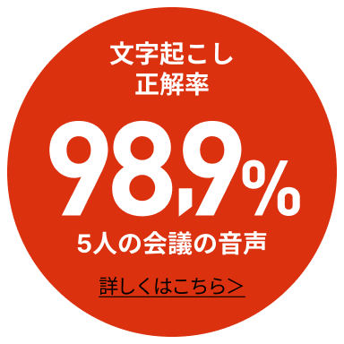 文字起こし正解率98.9％ 5人の会話の音声